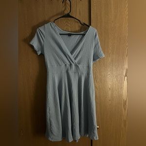 light blue, v neck dress